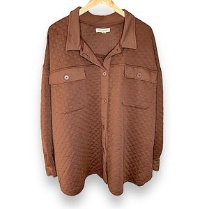 NWOT Chocolate Brown Quilted Sweater Shacket